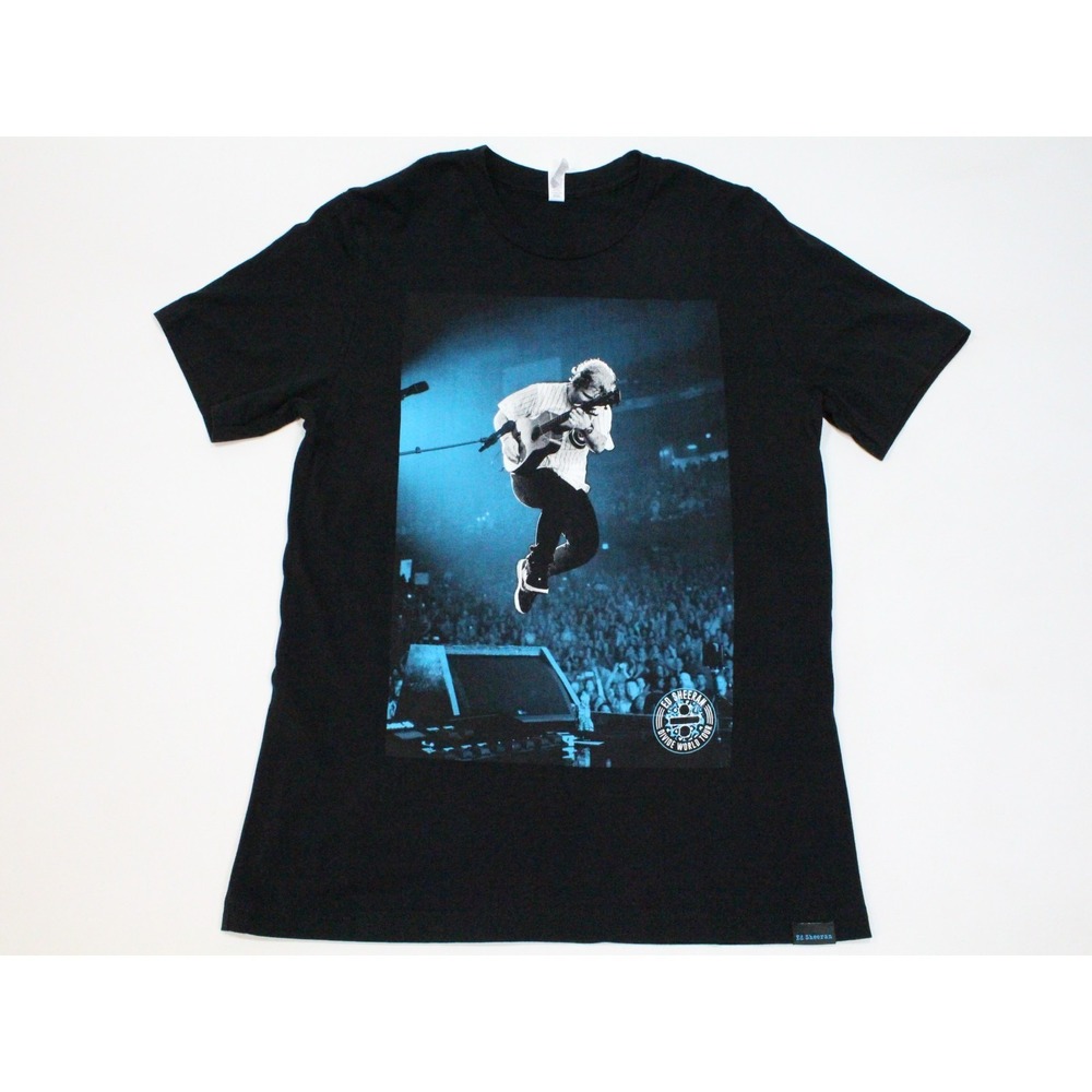 Ed Sheeran Divide World Tour T Shirt Unisex Size L Black Graphic Print